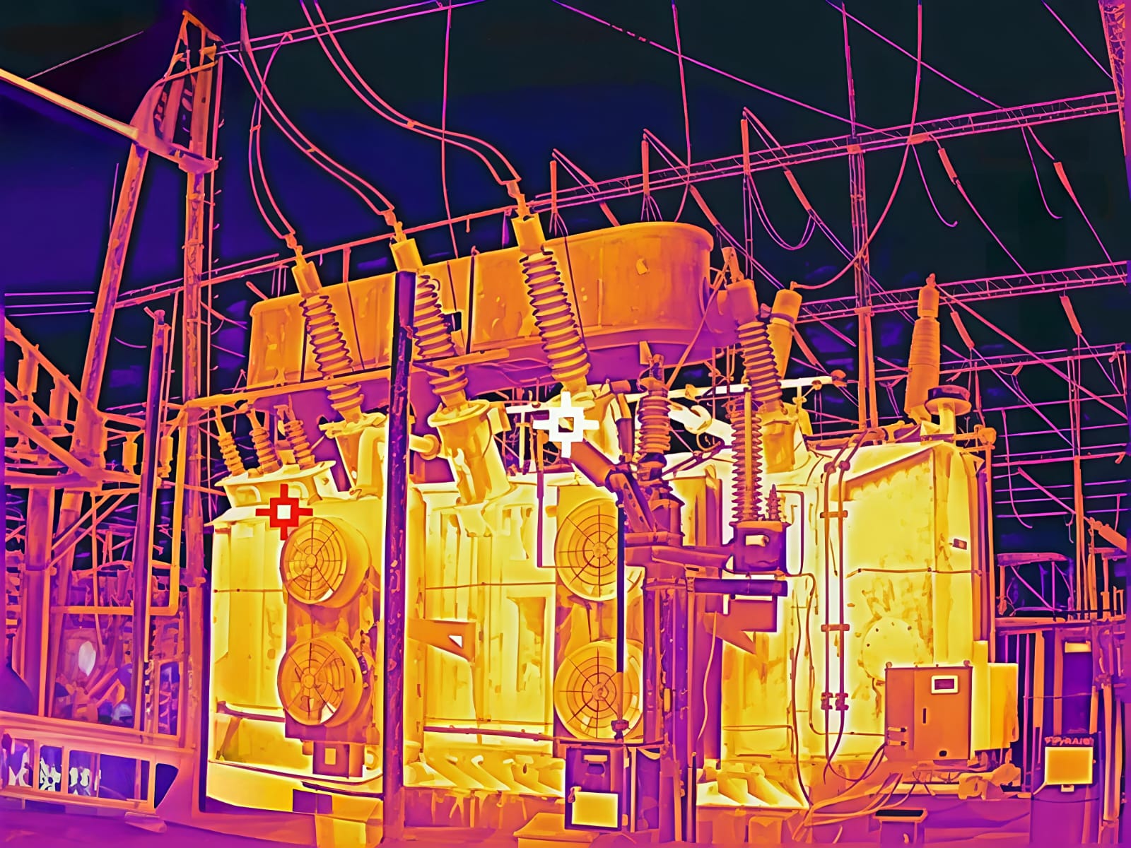 Thermal imaging scan of a transformer during a facility condition assessment